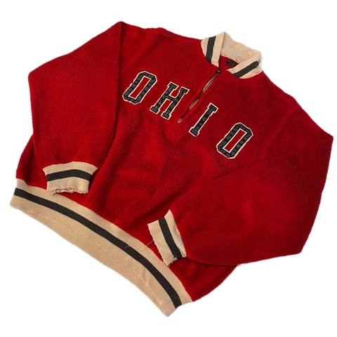 Vintage 40s 50s Wilson Sportswear Ohio State Buckeyes Quarter Zip Sweatshirt Cover