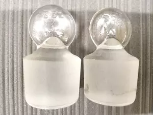 Lote de 2 tapones de cabeza de centavo de vidrio liso Kimble Kimax #32 - Imagen 1 de 3