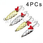 4x Sequin Artificial Hard Baits Spoon Lure with Treble Hook Pesca Fishing Tackle
