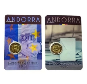 2 x 2 Euro Sondermünzen Andorra 2015 Zollunion Volljährigkeit - Bild 1 von 1