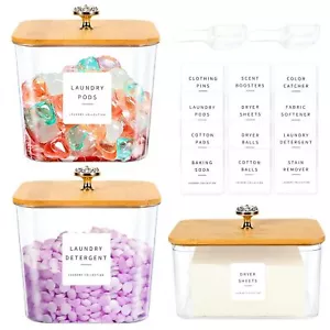 3 Pack Laundry Room Organization Storage Containers 2 Half Gallon Laundry Pod Co - Picture 1 of 7
