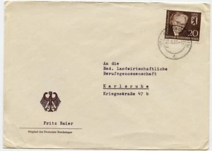 Fritz Baier, Alemania Bundestag Cubierta Oficial 1961 - Imagen 1 de 2