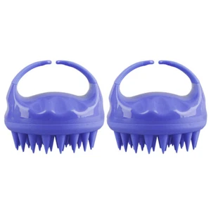 2x Liven Zen Scalp Care Silicone Cleansing Hair Massager Shower Brush Purple - Picture 1 of 2