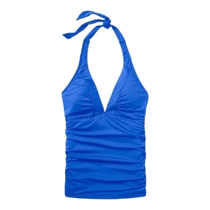 Athleta Shirrendipity Halter Tankini Swim Top Blue Size Small - Picture 1 of 6