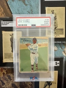 1933 GOUDEY #194 EARL AVERILL PSA 2 MK CLEVELAND INDIANS GOOD HOF - Bild 1 von 2