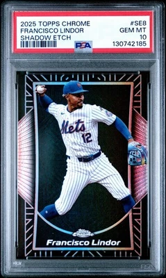 2025 TOPPS CHROME SHADOW ETCH SE-8 FRANCISCO LINDOR PSA 10 LOW POP Case Hit - Image 1 of 2
