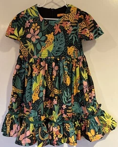 Briton Court Dress Girls 5Y Cheetah And Floral Jungle Print So Cute - Picture 1 of 8
