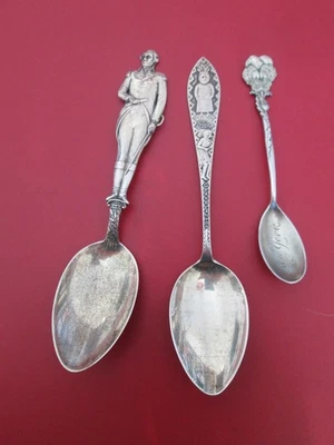 3 cucharas antiguas de plata esterlina - 1 india y 1 de TIFFANY & 1 WASHINGTON Foto 1 de 4