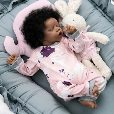Lifelike Reborn Baby Dolls Realistic Newborn Black African American Girl Doll - Image 1 of 4