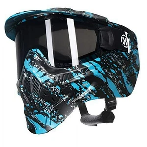 HK Army HSTL Paintball Mask Black Turq Anti Fog Thermal Lens - Black Ice Lens - Picture 1 of 5
