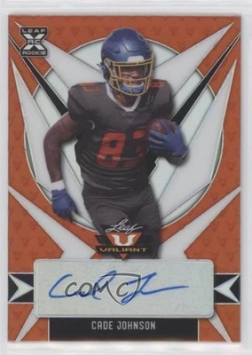 2021 Leaf Valiant Orange /50 Cade Johnson #BA-CJ1 Auto - Image 1 of 2