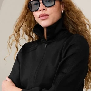 Athleta Allure Sweatshirt mit Viertelreißverschluss schwarz Small neu mit Etikett - Bild 1 von 6