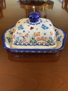 Poland Vena B Unikat Butterfly Covered Butter Dish - Picture 1 of 24