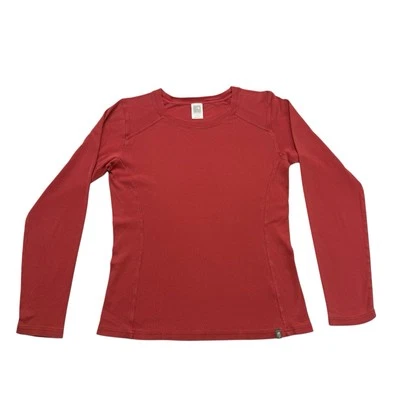 Camisa The North Face Mujer Grande L Roja Manga Larga Algodón Aire Libre Senderismo Foto 1 de 4