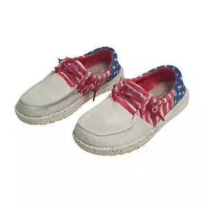Hey Dude Wendy Sox Tri Patriotic American Flag Womens Slip On Shoes - Picture 1 of 1