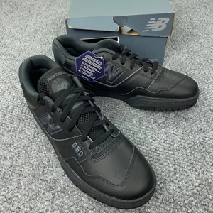New Balance 550 Triple Black Shoes Mens 10.5 Sneakers Ortholite Foam Insoles - Picture 1 of 21