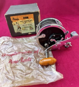 Mulinello da Pesca Vintage Penn 49m Fast Action Deep Sea con Scatola e Borsa Portaoggetti - Foto 1 di 14