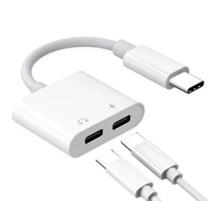 Type C To Dual Type-C Adapter Convertor Splitter Audio iphone,samsung,huawei, - Picture 1 of 14
