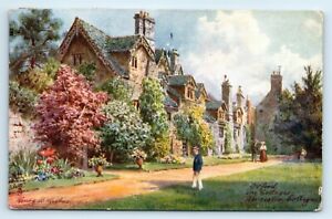 POSTCARD RAPHAEL TUCK & SONS OXFORD THE COTTAGES, WORCESTER COLLEGE 7644 - 1922