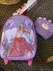Vintage 2006 Barbie rolling suitcase and 12 dancing princesses bag