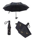 Printed Adjustable Waterproof Umbrella With Pouch Black Feather color For Unisex