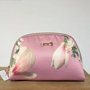 Ted Baker Pink Floral Rose Gold Wash Travel Makeup Toiletries Bag UK - Picture 1 of 2
