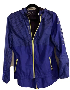 Reebok Purple Long Sleeve Zip Up Hooded Windbreaker Jacket Size Small - Picture 1 of 5