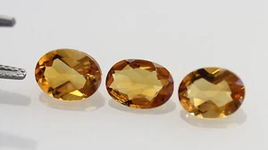 Citrine - Oval Faceted 7.5 x 6mm Together 3.21 Carats - Picture 1 of 1