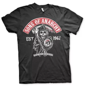 Official Licensed Sons Of Anarchy - Redwood Original Red Patch T-Shirt S-XXL - Picture 1 of 2