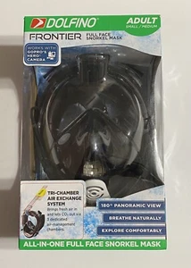 Dolfino Frontier Full Face Snorkel Mask Camera Mount Adult Small/Medium New - Picture 1 of 3