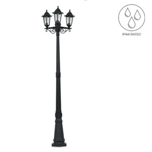 Vintage Style 3 Way LED Outdoor Garden Lamp Post Coach Lighting Lantern IP44 - Picture 1 of 9