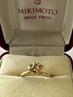Anillo Mikimoto vintage de diamantes y 18k con caja Foto 1 de 4