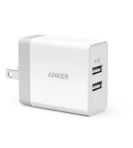 Anker Power Port II 24W COMPACT WALL CHARGER Head 2-USB Ports Fast Charging - Picture 1 of 6