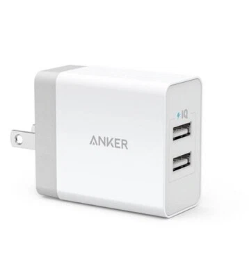 Anker Power Port II 24W COMPACT WALL CHARGER Head 2-USB Ports Fast Charging - Image 1 of 4