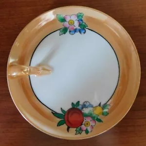 Noritake "M" Pfirsich Glanz handbemalt Windelschale rot Bodenstempel Vintage RAR! - Bild 1 von 3