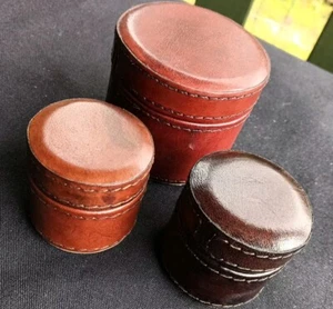 3x Life of Riley Quality Lined Lidded Leather Boxes Display Jewellery Gifts - Picture 1 of 7
