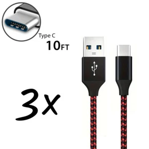 10ft Cable Fast Charge Charging Cord Sync Type Charger - Picture 1 of 43