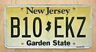 NEW JERSEY GRAPHIC DIGITAL AUTO  LICENSE PLATE " B10 EKZ " NJ GARDEN STATE