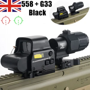 G33/G43 3X Sight Magnifier With Switch to Side QD Mount HHS 558 Red Green Dot - Picture 1 of 18
