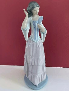 NAO by Lladro "Self Reflection" Woman Lady With Mirror Looking Gazing in Holding - Picture 1 of 7