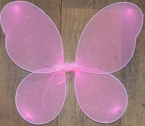 NEW Pink net fairy wings with glitter Adult childrens party hen do fancy dress - Picture 1 of 2