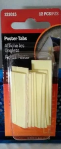 Lot of 36 Hillman Poster Tabs Removable 12 per pack - 3 packs included - Picture 1 of 5