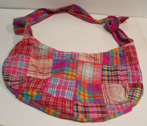 NWT Patchwork Pink Hobo Bag With Adjustable Strap Girls / Woman's Cotton Blend - Picture 1 of 13