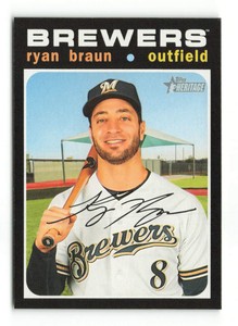 2020 Topps Heritage Ryan Braun  #321   Milwaukee Brewers Baseball Card