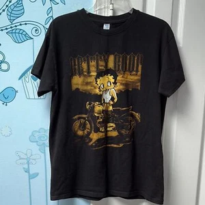 Camiseta Betty Boop By Brisco Brands Gráfica Negra Dorada Elegante Para Mujer ¡Talla M!! - Imagen 1 de 8