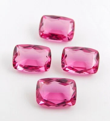 Pink Tourmaline Cushion Cut Lot Loose Lab Created Gemstone 10X14 MM P-197 - Image 1 of 2