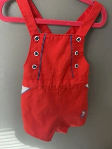Vintage 24 Month Nautical Jumper Overalls Shortalls 4th Of July Summer Outfit - Picture 1 of 7