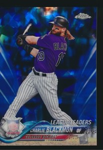 2018 Topps Chrome Sapphire Blue Refractor #92 Charlie Blackmon Colorado Rockies