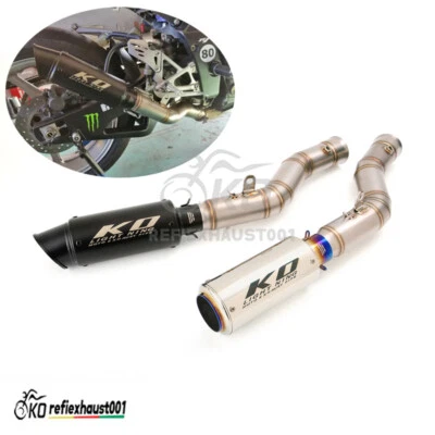 Para Yamaha YZF R1 MT10 2009-2014 Deslizable Tubo de Escape Conexión Puntas Silenciadoras Negras Foto 1 de 4