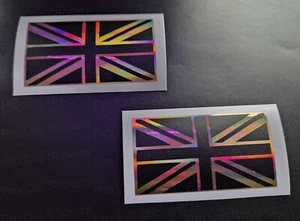 Union Jack Flag GB Great Britain Stickers Decal Car Wall Black Copper Neo Chrome - Picture 1 of 15